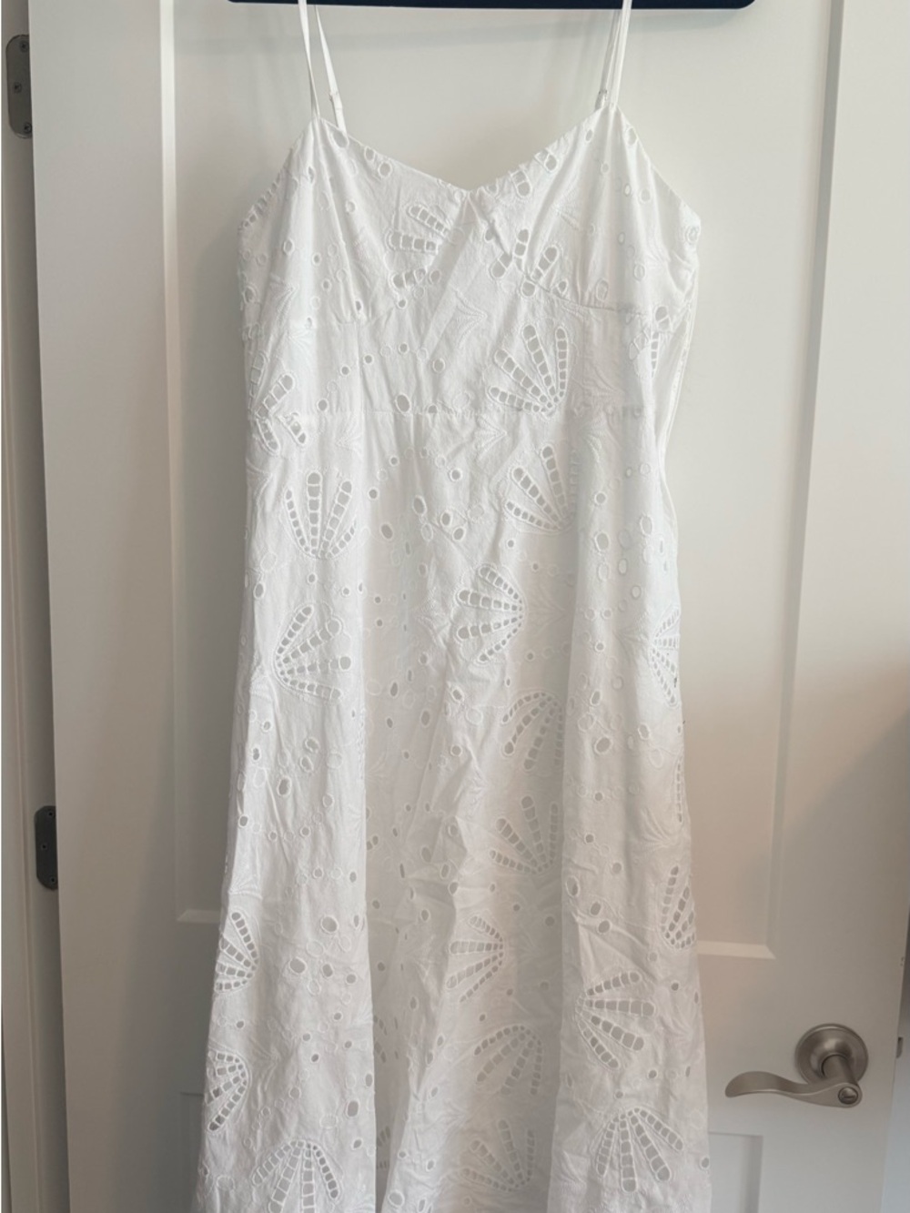 LOFT White Eyelet Adjustable Strap Sundress